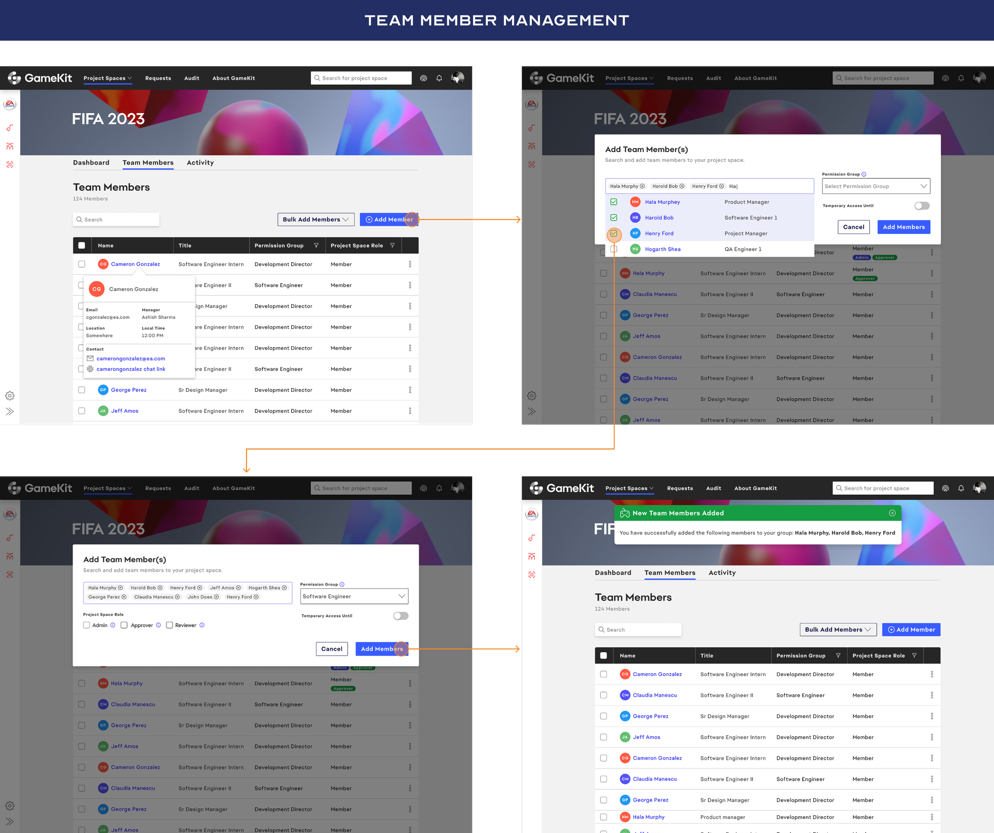 Team Member Management flow