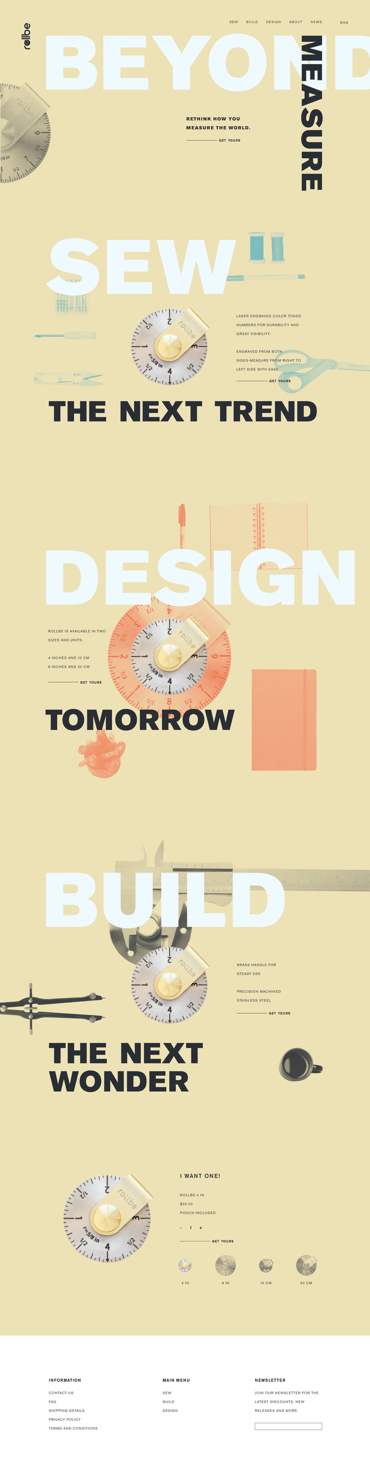 Rollbe website layout showcase